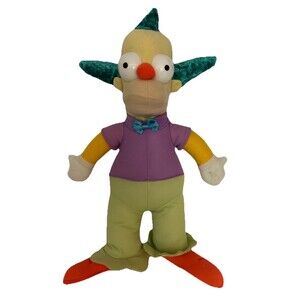 Krusty The Clown Plush Simpsons Stuffed Doll 21” Crusty